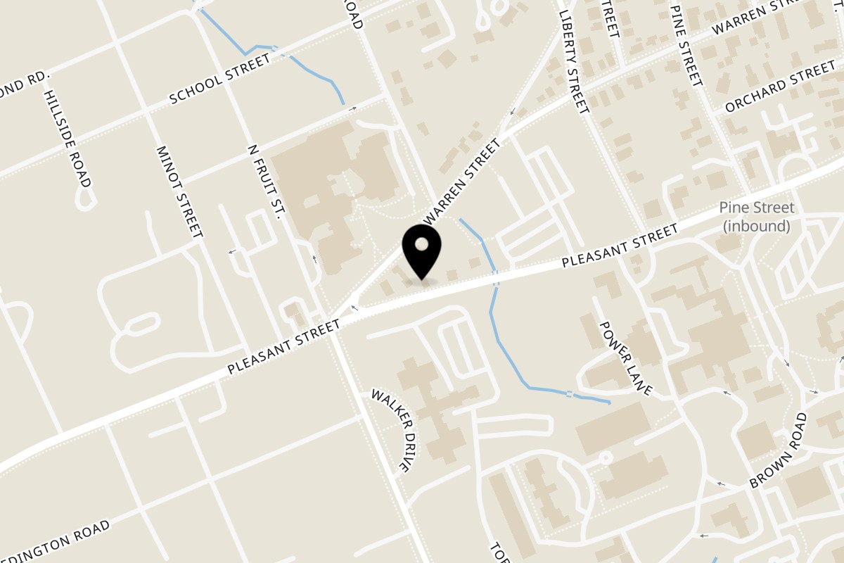 Map showing the location of In A Pinch Cafe & Bakery on 146 Pleasant St in Concord